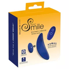 Smile - ekstra tynn trusevibrator med fjernkontroll (blå)