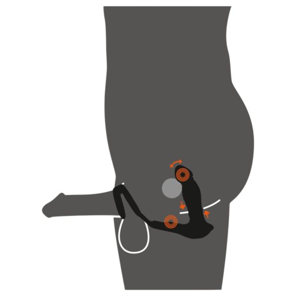 Rebel - fremovervendt prostatavibrator (svart)