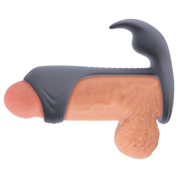 Beau Coeur Vylor - penis- og testikkelring med klitorisstimulator (grå)