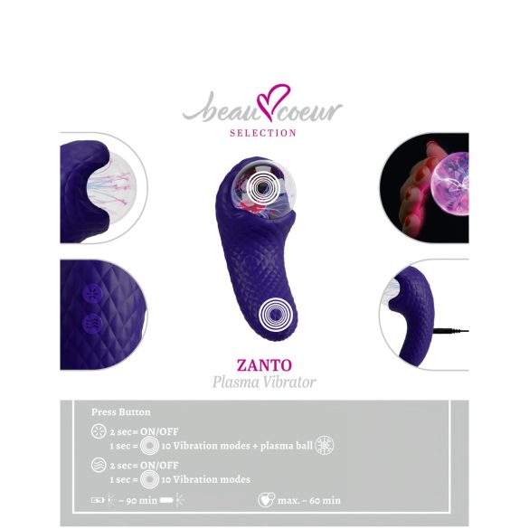 Beau Coeur Zanto - plasma vibrator (lilla)