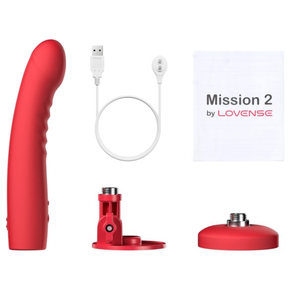 Lovense Mission 2 - smart vibrator med sugekopp (rød)