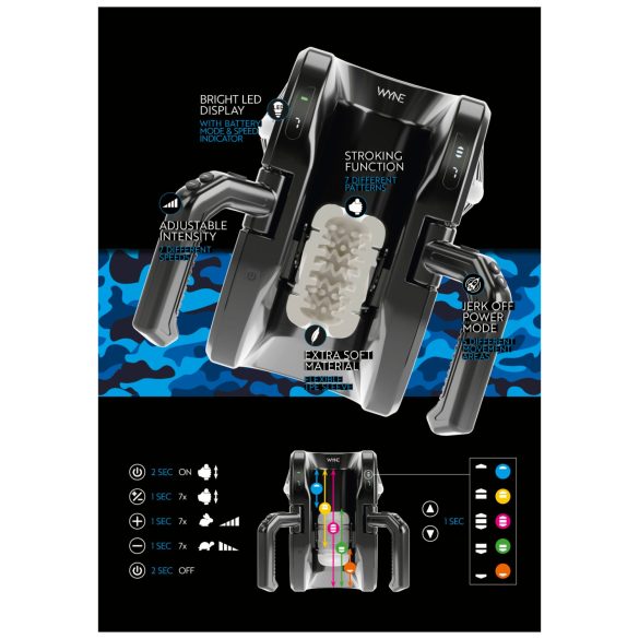 WYNE 10 - Automatisk Masturbator med Håndtak (Svart)