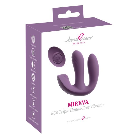 Beau Coeur Mireva - trippelarmer, fjernstyrt vibrator (lilla)