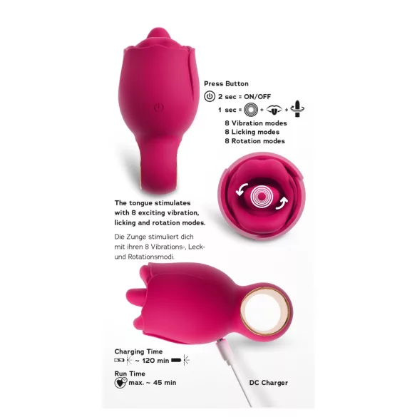 You2Toys Oral Fun - tungeformet klitorisstimulator (rosa)