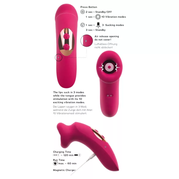 You2Toys Oral Fun - sugende og lekende klitorisvibrator (rosa)