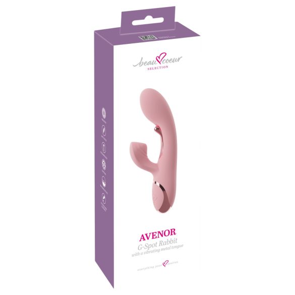 Beau Coeur Avenor - tungeformet G-punktvibrator med klitorisstimulator (rosa)