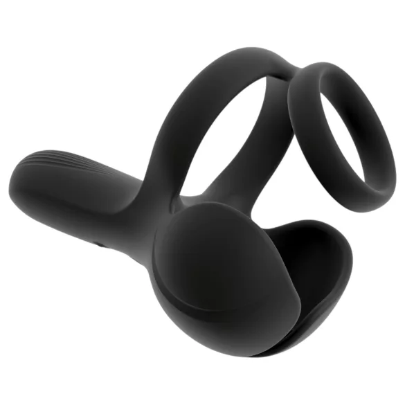 Rebel - vibrasjonsring for testikler og perineum (svart)
