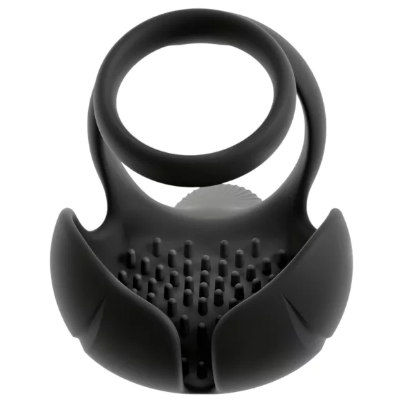 Rebel - vibrasjonsring for testikler og perineum (svart)