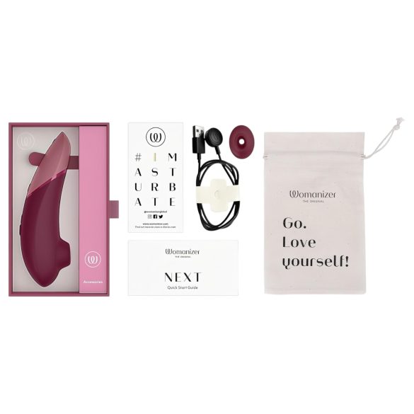 Womanizer Next - oppladbar luftbølge klitorisstimulator (burgunder)