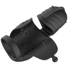   Rebel - penisvibrator for menn med bevegelig penishode-stimulator (svart)