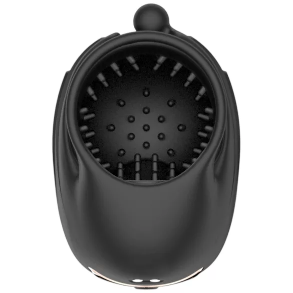 Rebel - penisvibrator for menn med bevegelig penishode-stimulator (svart)