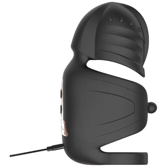 Rebel - penisvibrator for menn med bevegelig penishode-stimulator (svart)