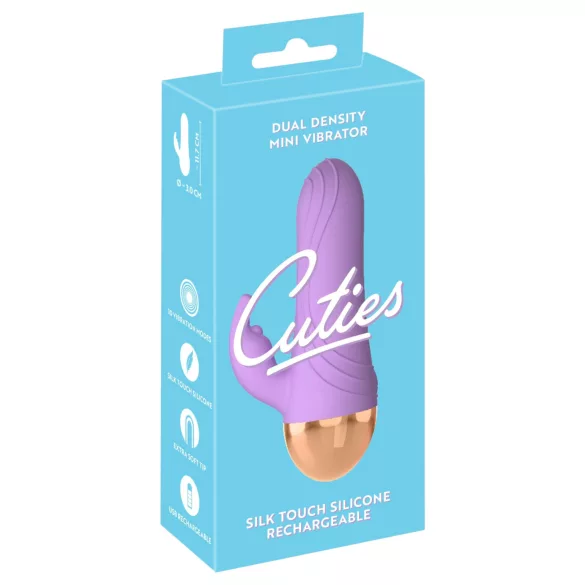 Cuties - oppladbar, vanntett mini-klitorisvibrator med arm (lilla)