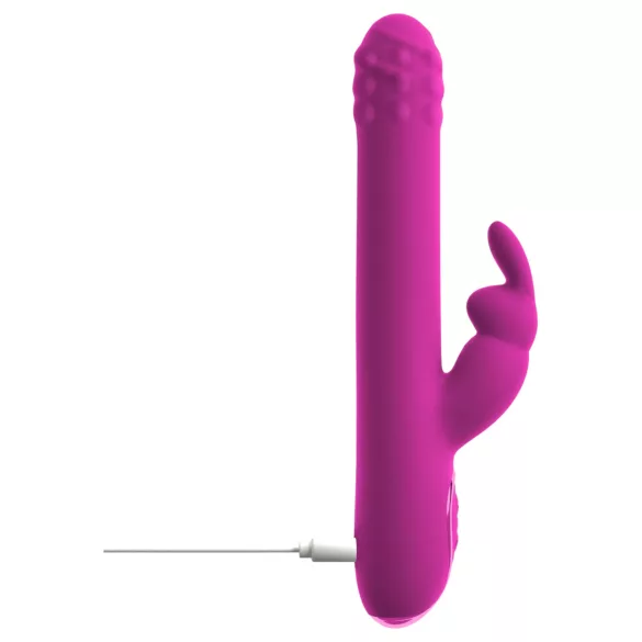 Sweet Smile - støtende, roterende vibrator med klitorishendel (rosa)