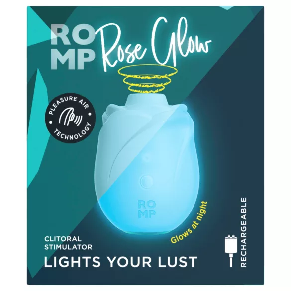 ROMP Rose Glow - lufttrykks-klitorisvibrator (blå)