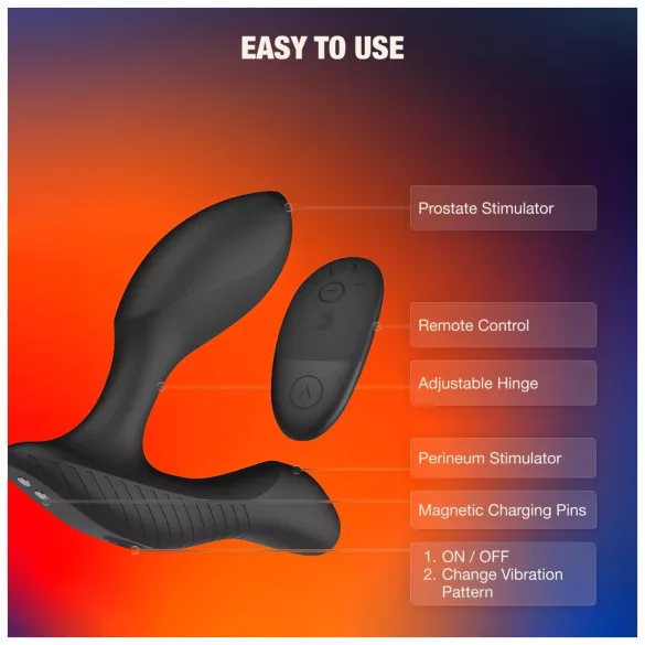 Arcwave Perk - prostatavibrator med fjernkontroll (svart)