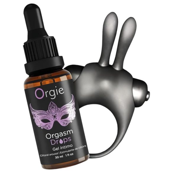 Orgie Orgasmic Bunny - vibrerende penisring-sett (svart)