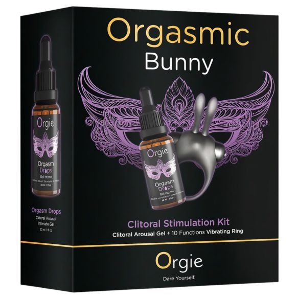 Orgie Orgasmisk Bunny - vibrasjons penisring sett (svart)
