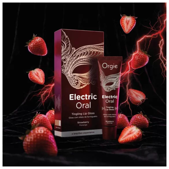 Orgie Electric Oral - prikking‑givende lipgloss - jordbær (10 ml)