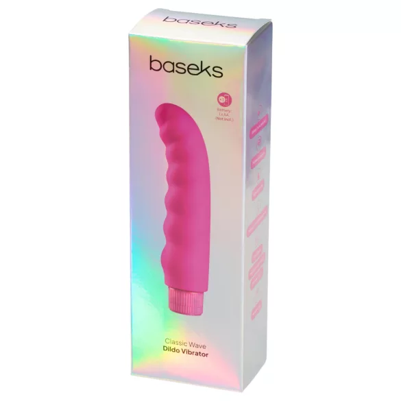 Baseks - bølget vibrator (rosa) - 16 cm