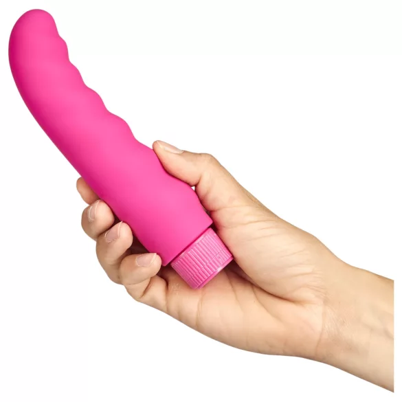Baseks - bølget vibrator (rosa) - 16 cm