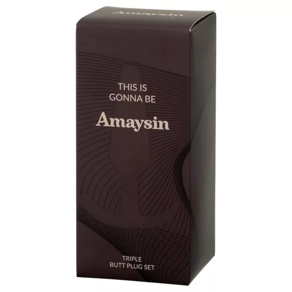 Amaysin - silikon anale plugger sett (svart og grønn) - 3 stk