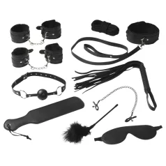   Baseks - mykt bondage-sett for nybegynnere (svart) - 10 deler