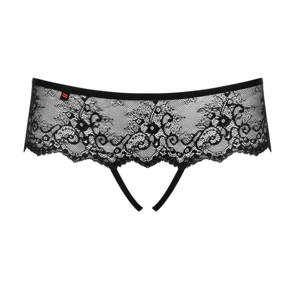 Obsessive Merossa - Glitrende Åpen Stringtruse for Kvinner - Svart - L/XL