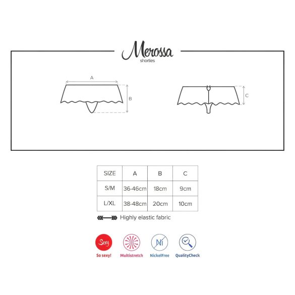 Obsessive Merossa - Glitrende Åpen Stringtruse for Kvinner - Svart - L/XL