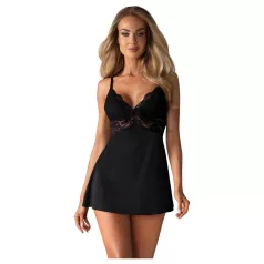 Obsessive - blond babydoll og stringtruse (svart)