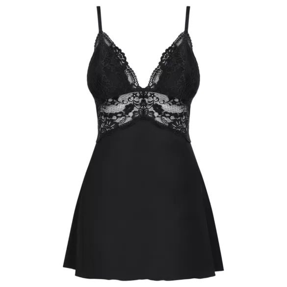 Obsessive - blond babydoll og stringtruse (svart)
