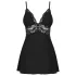 Obsessive - blond babydoll og stringtruse (svart)