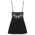 Obsessive - blond babydoll og stringtruse (svart)