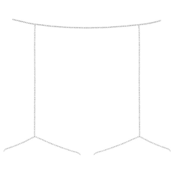 Obsessive Bijou 905 - smykke kroppsharness nederdel (sølv) - S-L