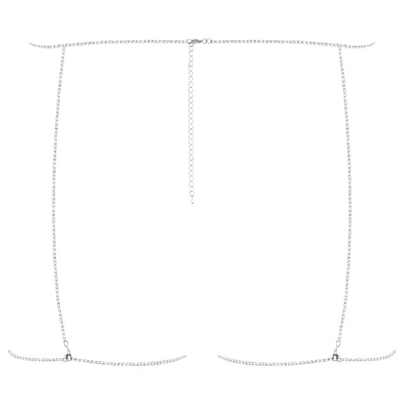 Obsessive Bijou 905 - smykke kroppsharness nederdel (sølv) - S-L