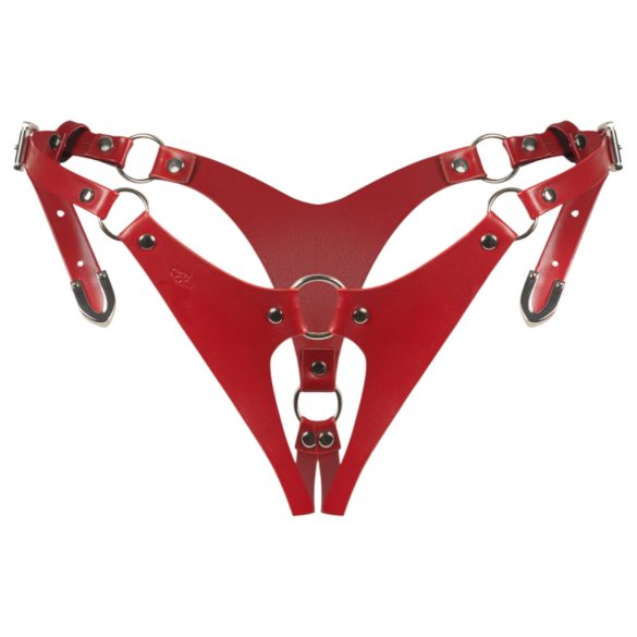 Obsessive Inferro - justerbar stringtruse i skinnlook (rød)