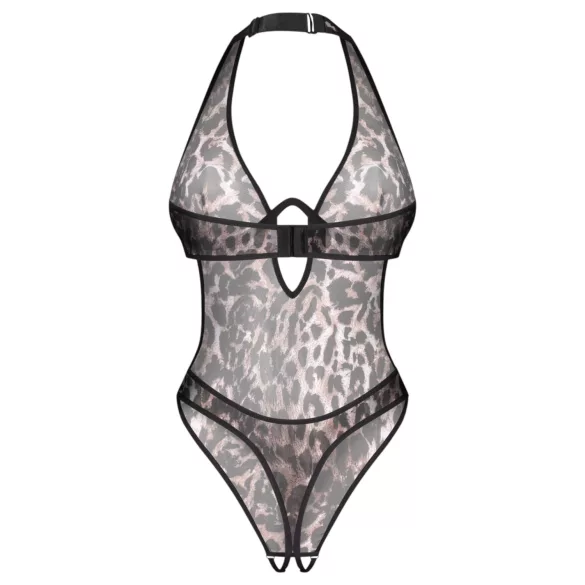 Obsessive Addia - leopardmønstret åpen body - L/XL