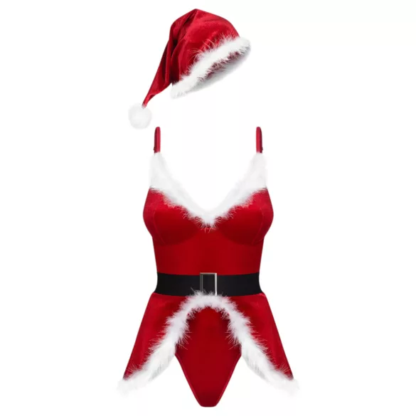 Obsessive Hot Santa - tredelt nissekostyme for kvinner (rød)