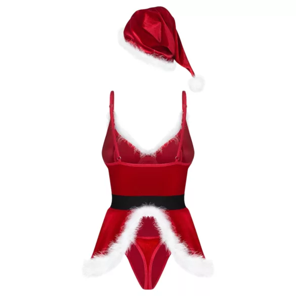 Obsessive Hot Santa - tredelt nissekostyme for kvinner (rød) - L/XL