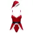 Obsessive Hot Santa - tredelt nissekostyme for kvinner (rød) - L/XL