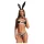 Obsessive Night Bunny - firsdelt kaninkostyme for kvinner (svart)