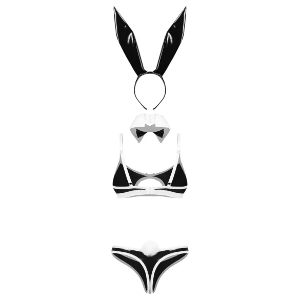 Obsessive Night Bunny - firsdelt kaninkostyme for kvinner (svart)