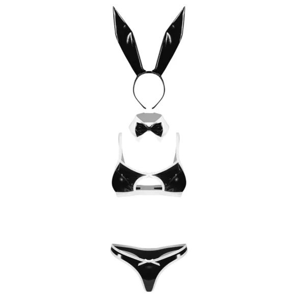 Obsessive Night Bunny - firsdelt kaninkostyme for kvinner (svart)