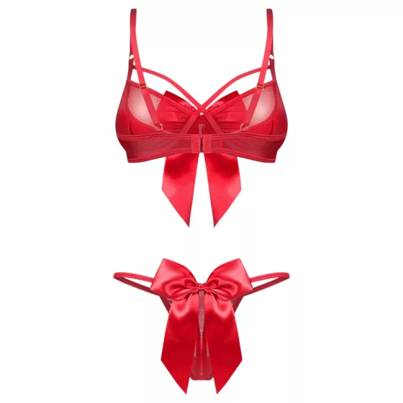 Obsessive Gifty - todelt sexy undertøyssett for kvinner (rød)