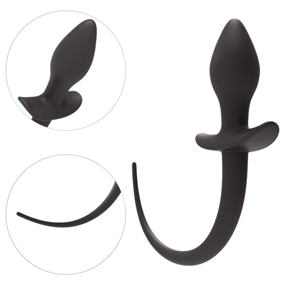 Vill Lek - analplugg med hale (svart)