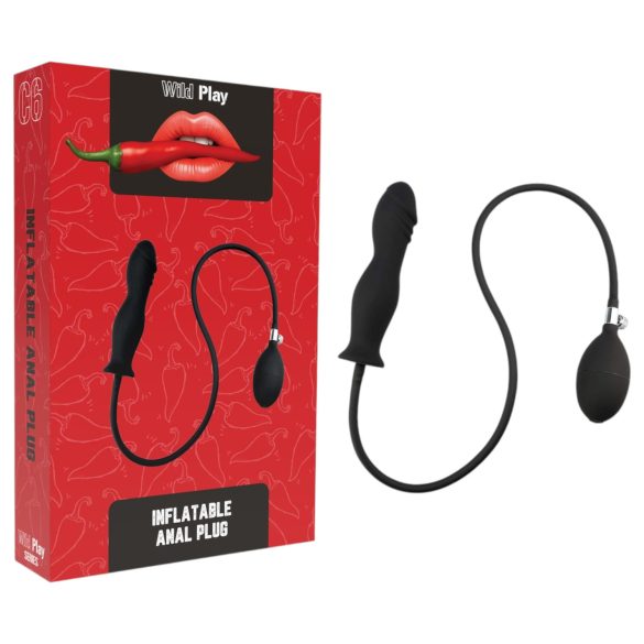 Wild Play - oppblåsbar analplugg (svart)