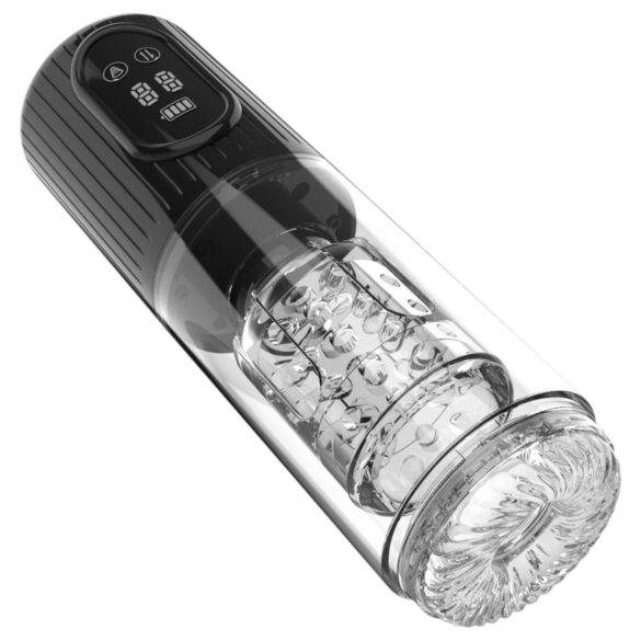 Men's Play - roterende, sugende, vibrerende masturbator (svart)