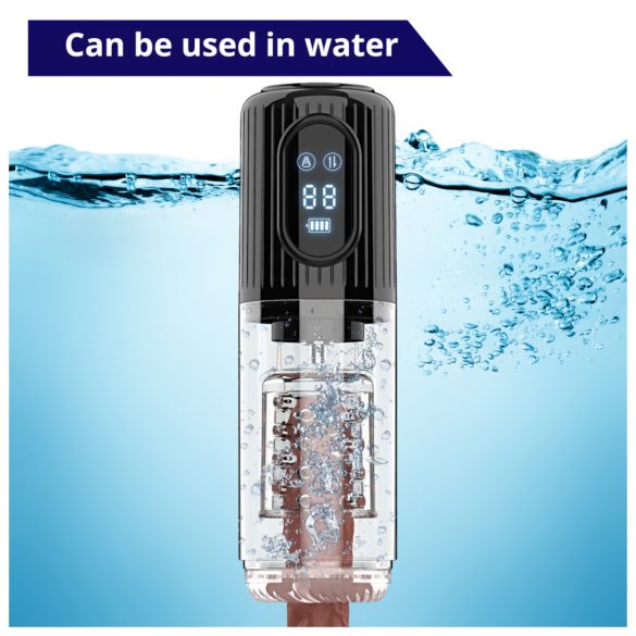 Men's Play - roterende, sugende, vibrerende masturbator (svart)