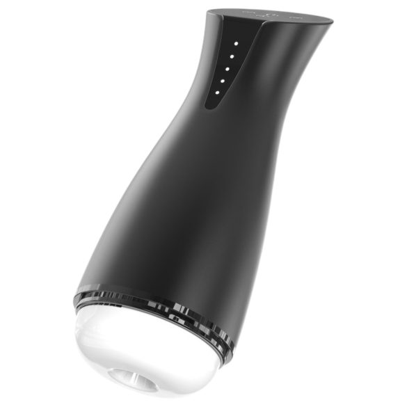 Men's Play - sugende, vibrerende masturbator med oppvarmingsfunksjon (svart)