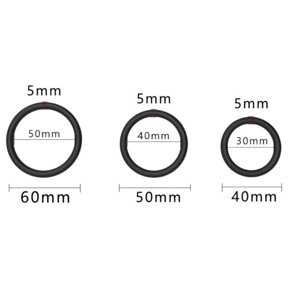 Men's Play - penisring sett - svart (3 stk)